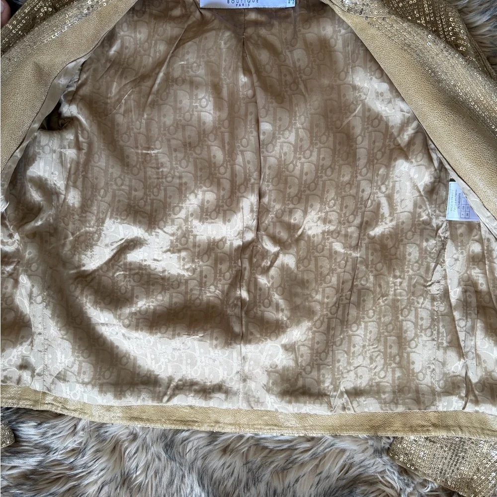 Christian Dior Women's Gold Sequin Blazer